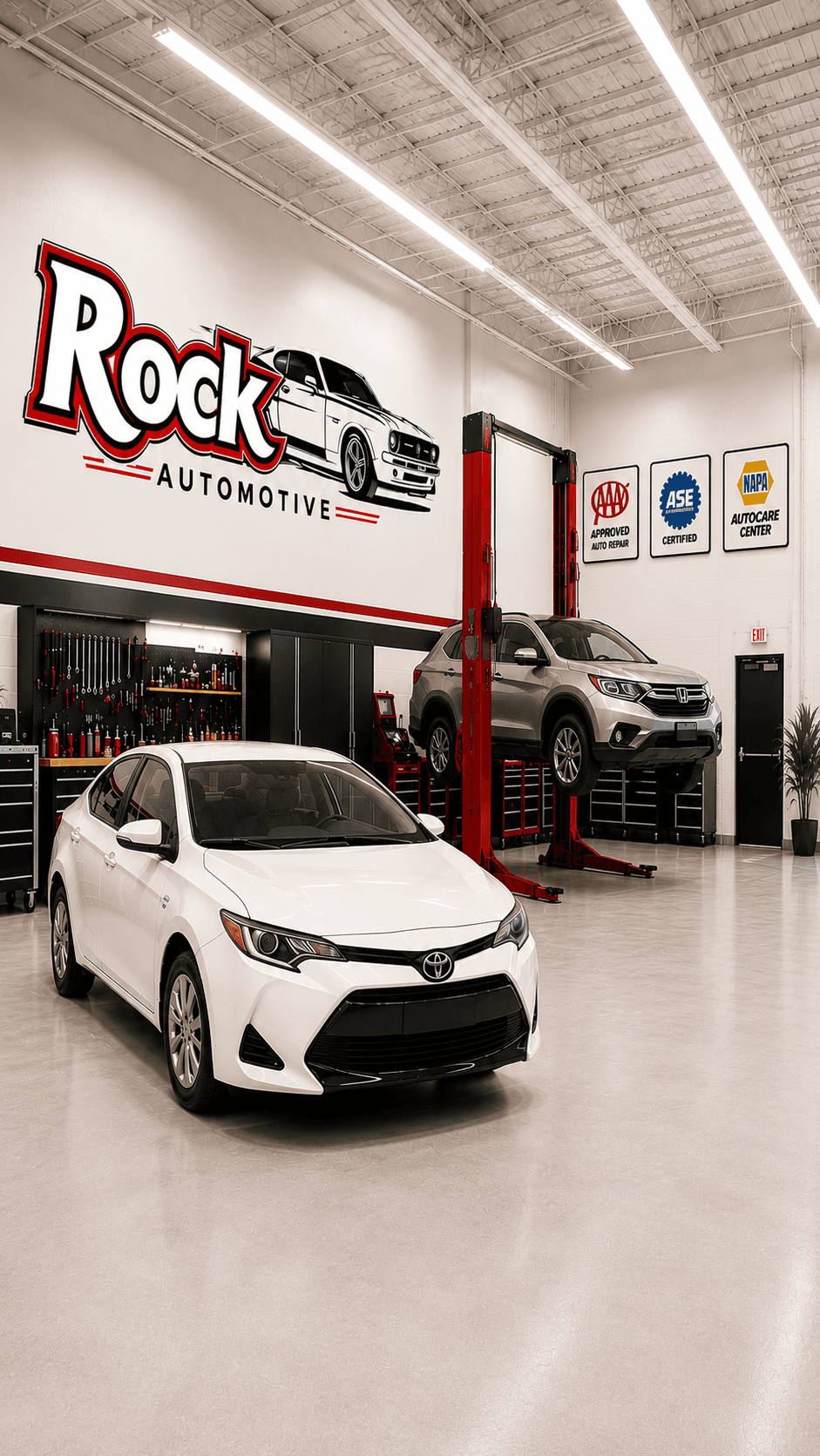 Premium Automotive Workshop Background Mobile